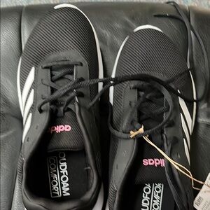 Adidas Black and White Cloudfoam Sneakers